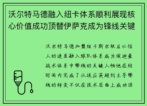 沃尔特马德融入纽卡体系顺利展现核心价值成功顶替伊萨克成为锋线关键
